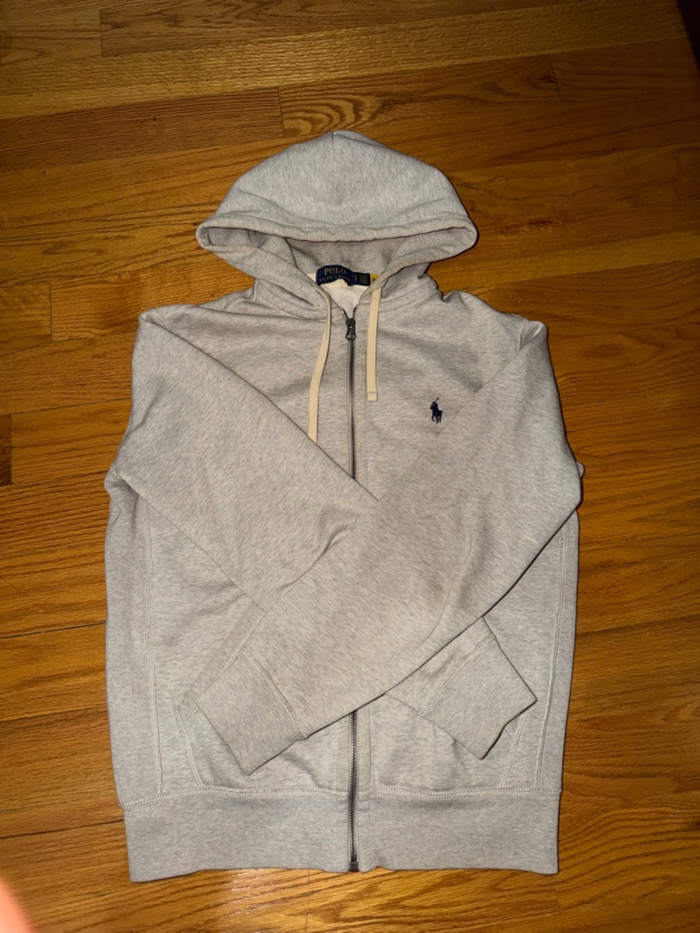 Ralph Lauren Light Gray Full-Zip Hoodie Sweatshirt